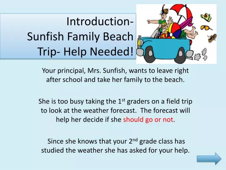introduction sunfish family beach trip help needed