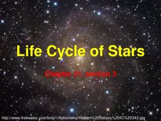 Life Cycle of Stars