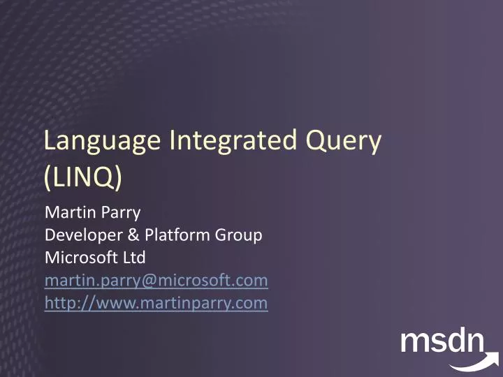 language integrated query linq