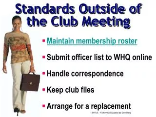 Standards Outside of the Club Meeting