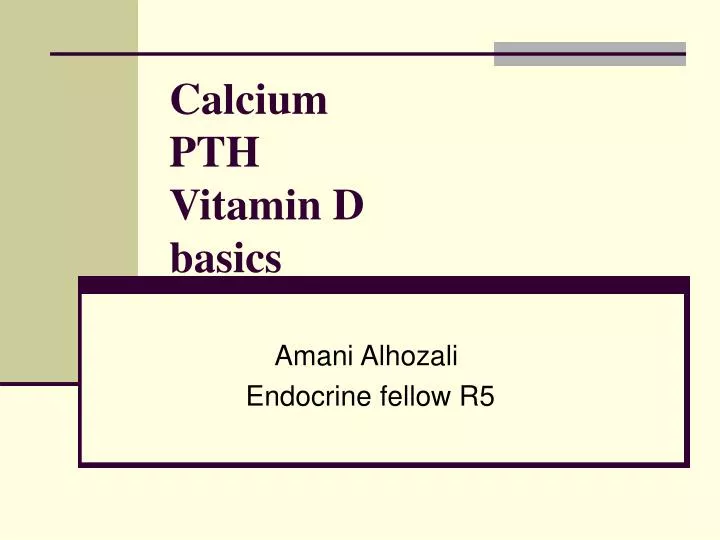 calcium pth vitamin d basics