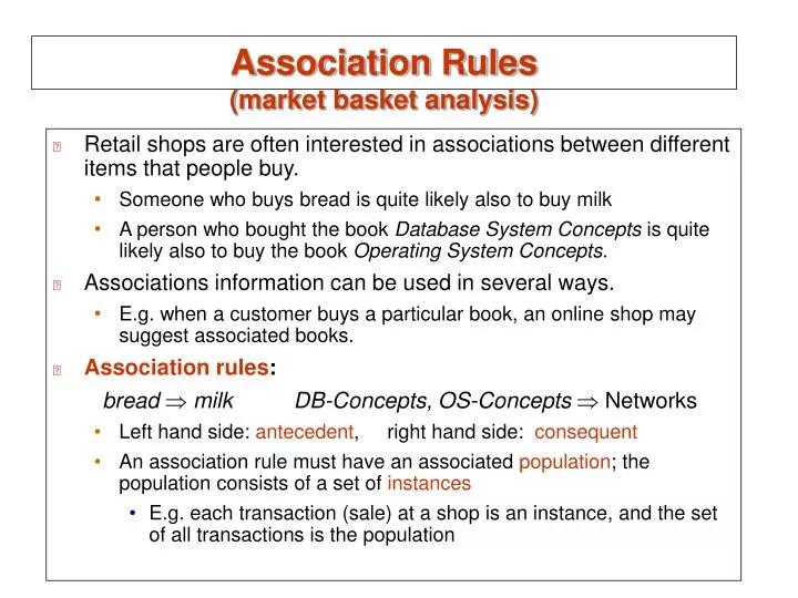 association rules market basket analysis