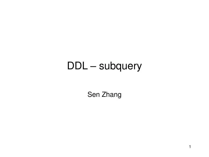 ddl subquery