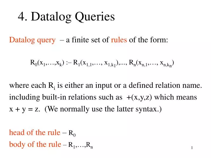4 datalog queries