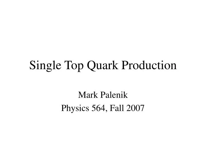 single top quark production