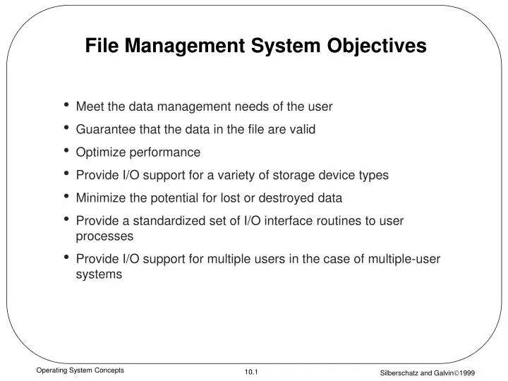 file management system objectives