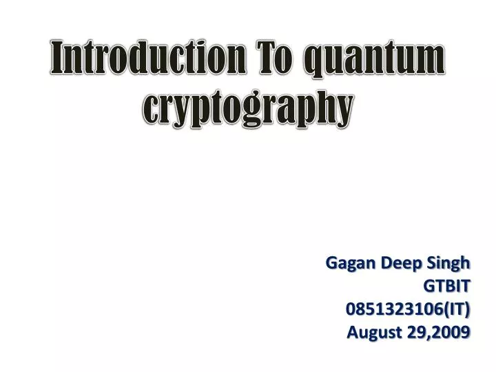 introduction to quantum cryptography