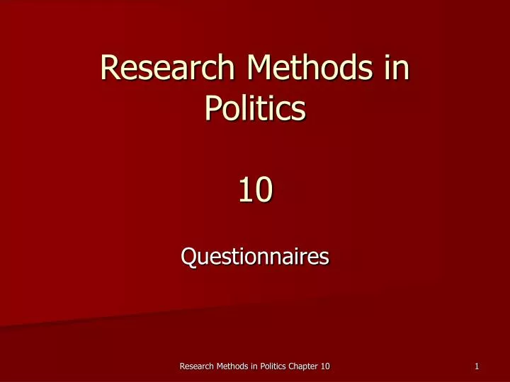 research methods in politics 10