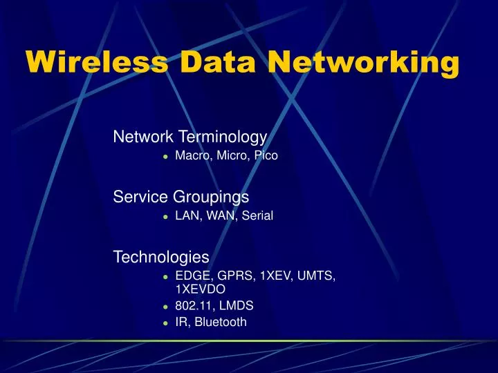 wireless data networking