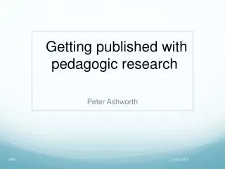 Getting published with pedagogic research