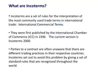 What are Incoterms?