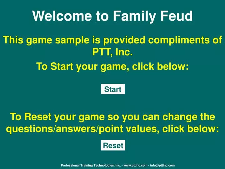 welcome to family feud