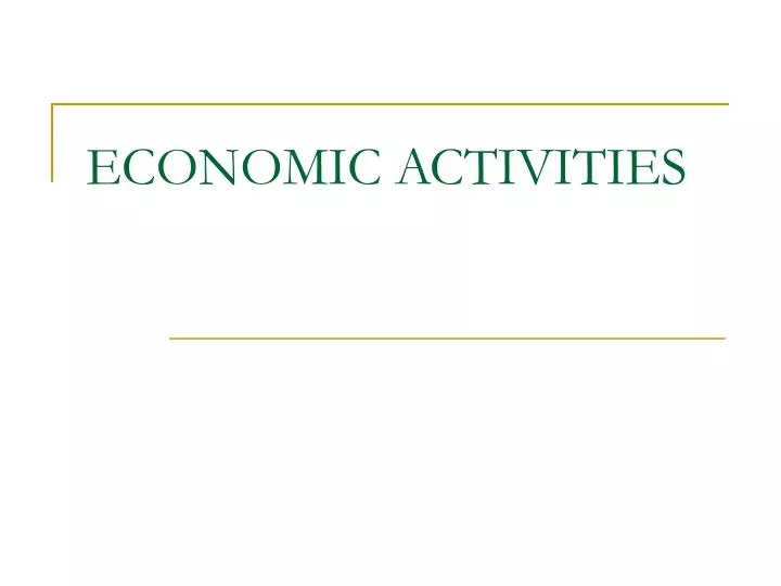 economic activities