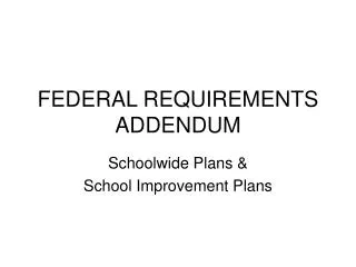 federal requirements addendum