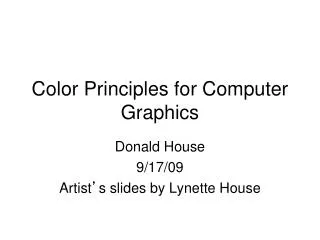 Color Principles for Computer Graphics