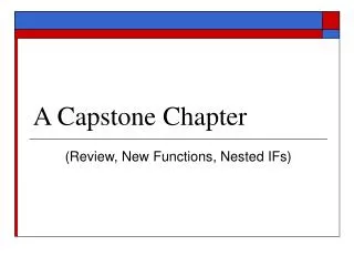 A Capstone Chapter