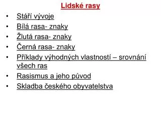 lidsk rasy