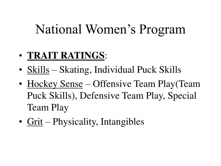 national women s program