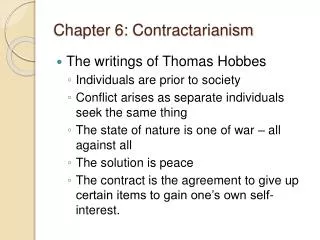 Chapter 6: Contractarianism