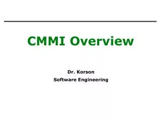 CMMI Overview