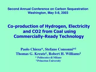 Co-production of Hydrogen, Electricity and CO2 from Coal using Commercially-Ready Technology