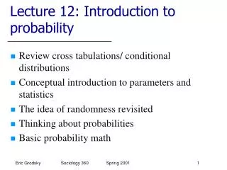 Lecture 12: Introduction to probability