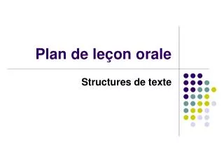 plan de le on orale