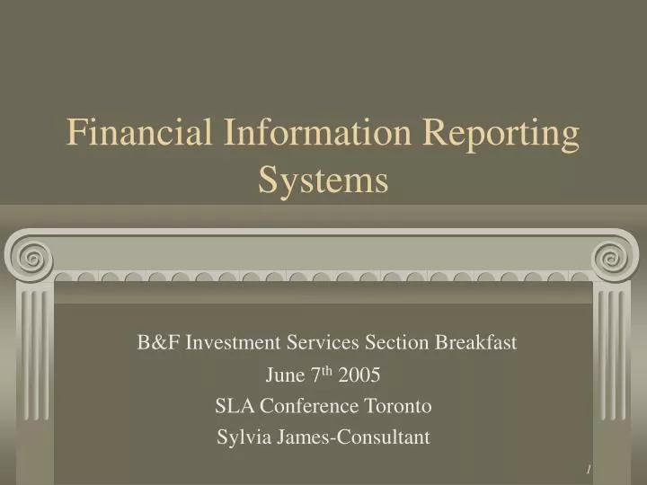 financial information reporting systems