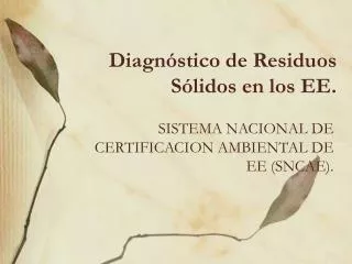 diagn stico de residuos s lidos en los ee