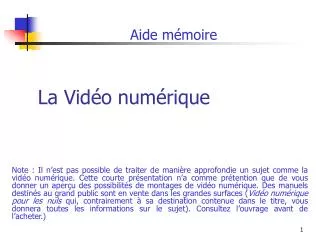la vid o num rique