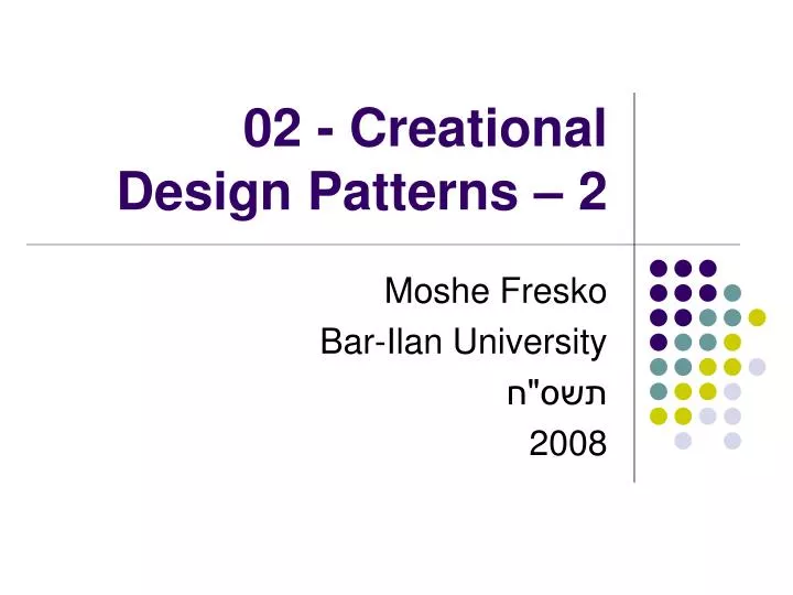 02 creational design patterns 2