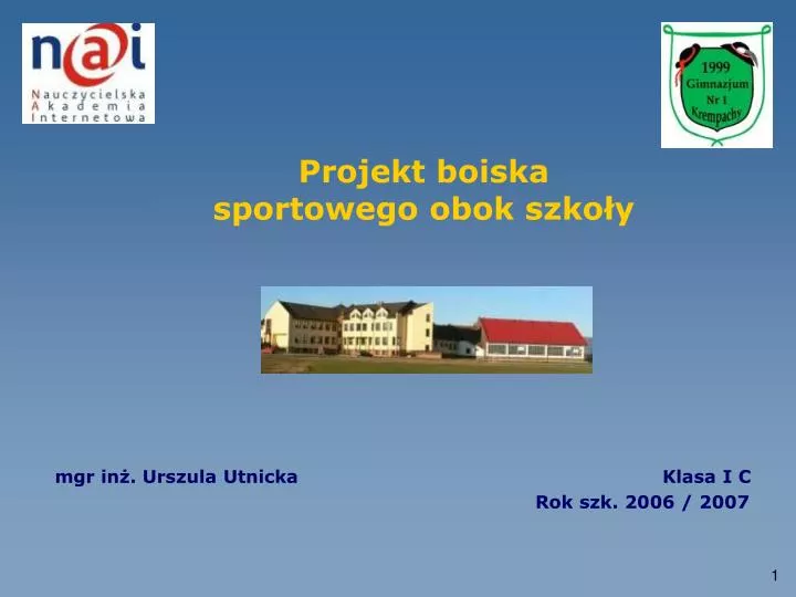 projekt boiska sportowego obok szko y