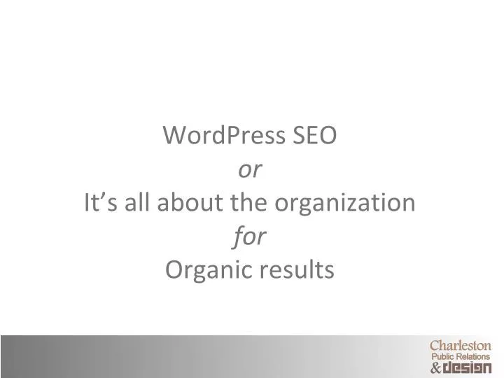 wordpress seo or it s all about the organization for organic results