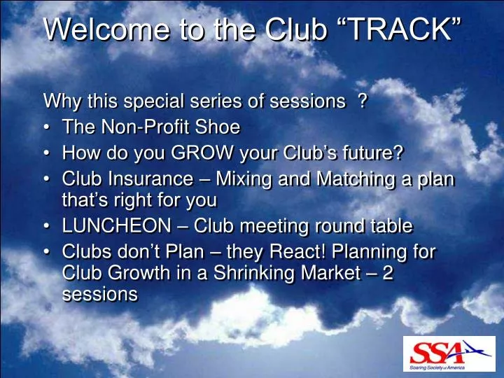 welcome to the club track