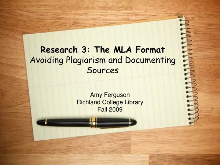 research 3 the mla format avoiding plagiarism and documenting sources