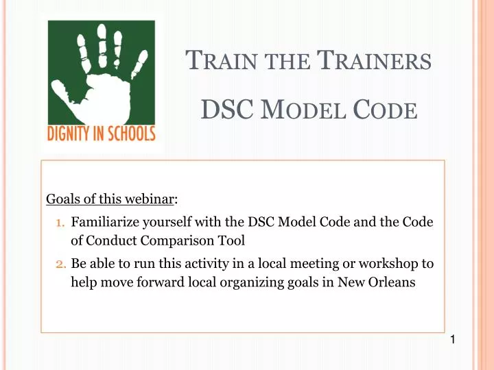 train the trainers dsc model code