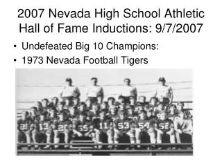 2007 Nevada High School Athletic Hall of Fame Inductions: 9/7/2007