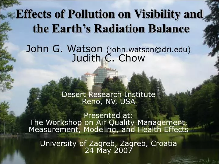 effects of pollution on visibility and the earth s radiation balance
