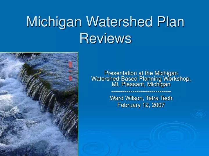 michigan watershed plan reviews