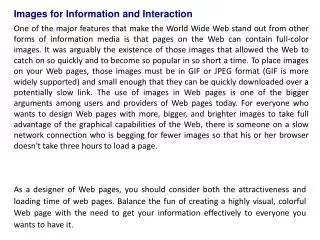 Images for Information and Interaction