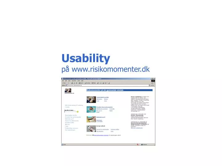 usability p www risikomomenter dk