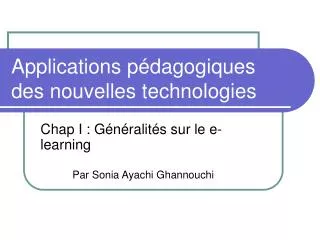 applications p dagogiques des nouvelles technologies