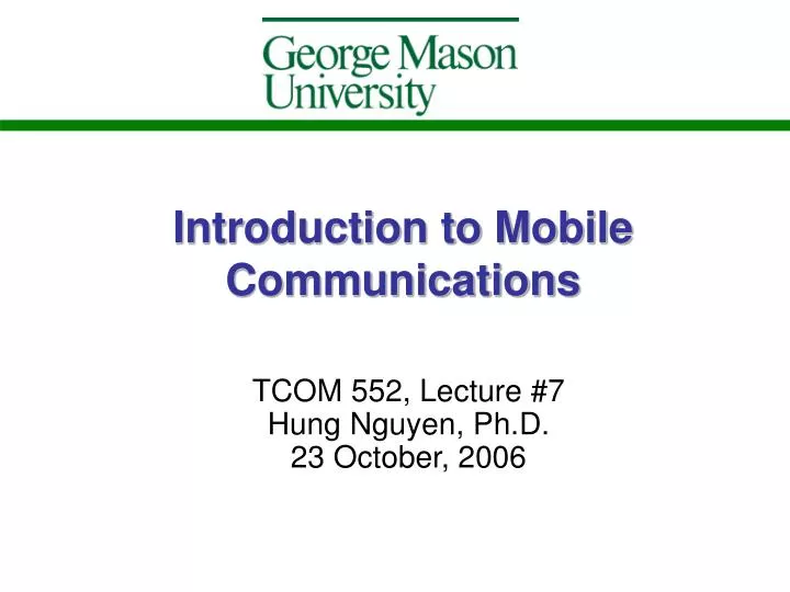 introduction to mobile communications
