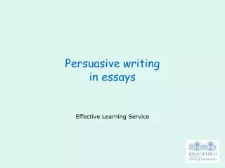 Persuasive writing in essays