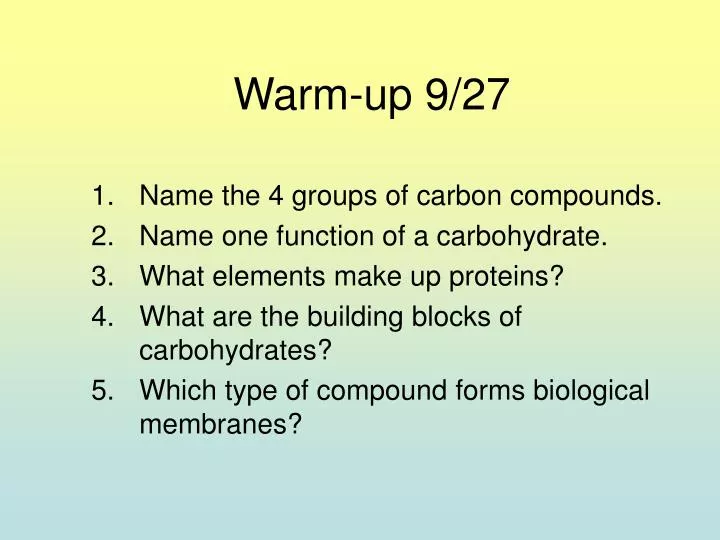 warm up 9 27