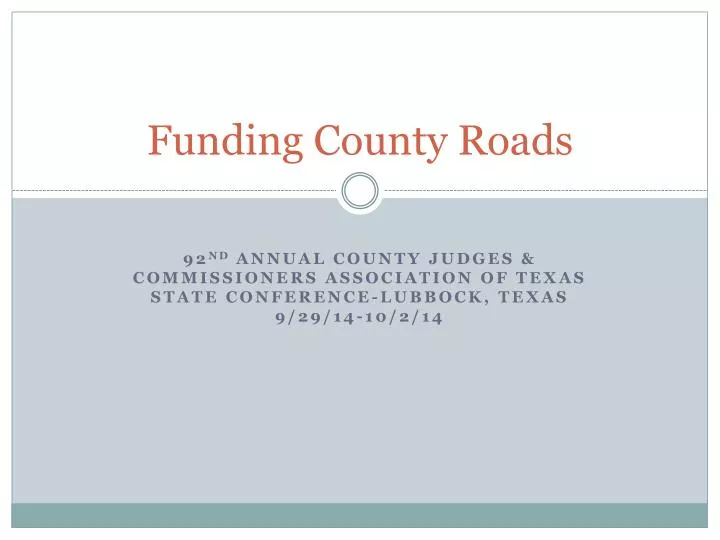 funding county roads