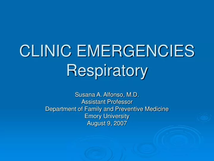 clinic emergencies respiratory
