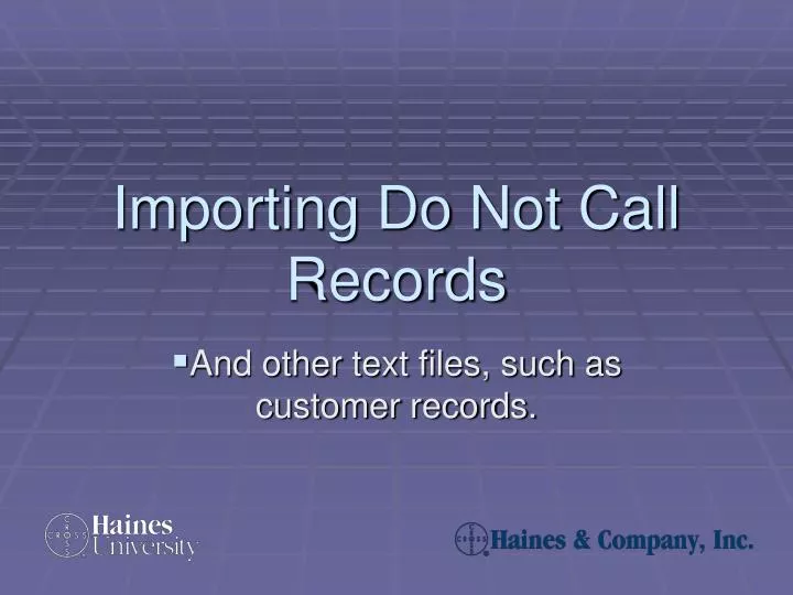 importing do not call records