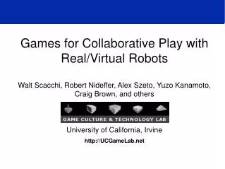 Games for Collaborative Play with Real/Virtual Robots
