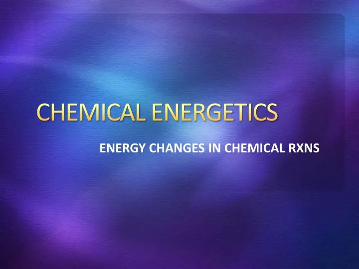 chemical energetics